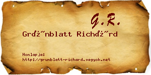 Grünblatt Richárd névjegykártya